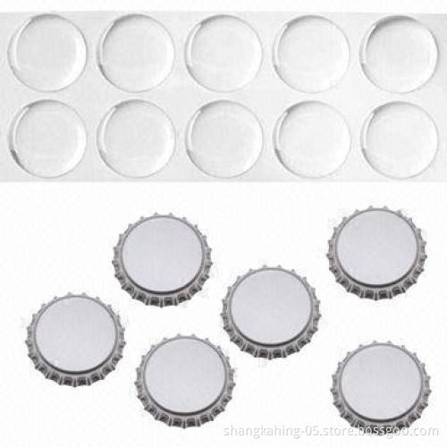 Eco-friendly Clear Epoxy Stickers, 14mm Size, Various Designs Available